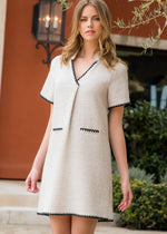 THML Jocelyn Dress- Cream-Hand In Pocket