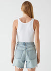 Michael Stars Cassie Thin Banded Tank- White-Hand In Pocket