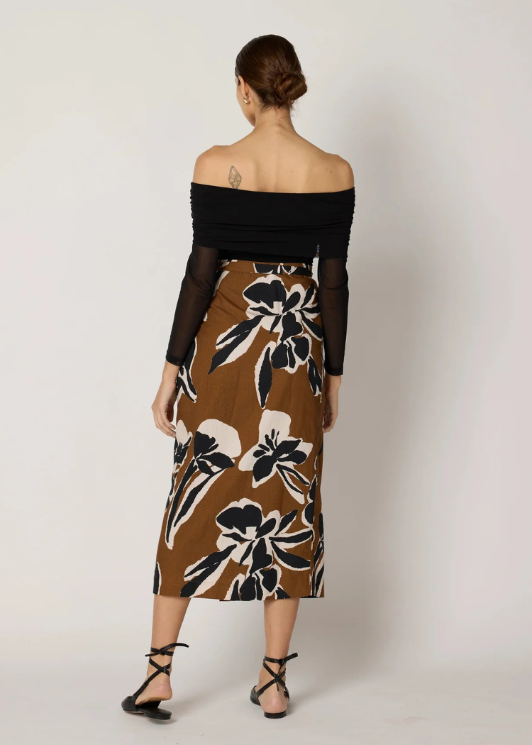 Cleobella Camilla Midi Skirt- Smoked Clover-Hand In Pocket