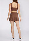 Cream Yoga Evelyn Skort- Mocha-Hand In Pocket