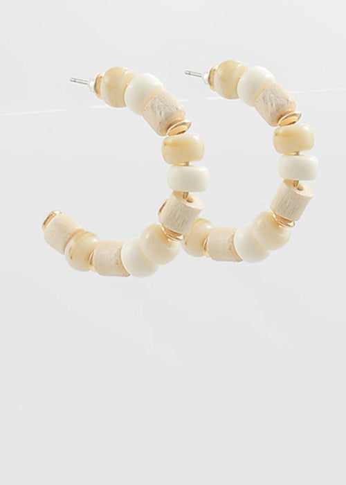 Ines Beaded Hoops-Ivory-Hand In Pocket