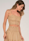 Elan Nikki Crop Top - Taupe ***FINAL SALE***-Hand In Pocket