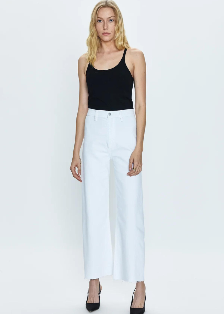 Pistola Penny High Rise Wide Leg Pant - Blizzard ***FINAL SALE***-Hand In Pocket