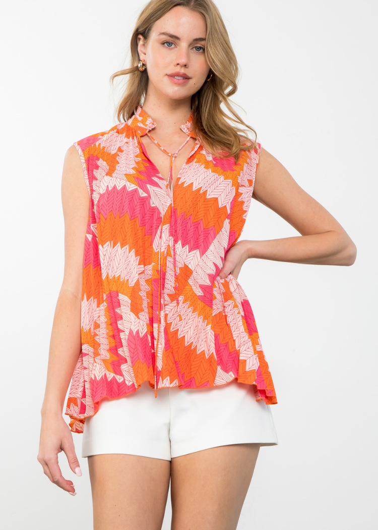 THML Janice Patterned Top-***FINAL SALE***-Hand In Pocket