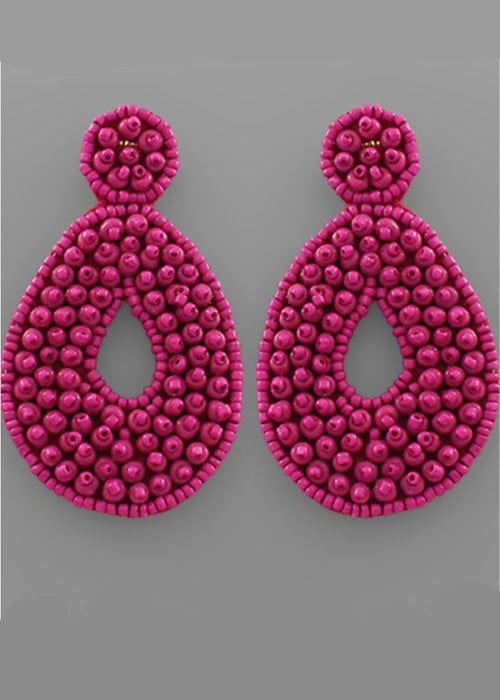 Myla Beaded Teardrops-Fuschia-Hand In Pocket