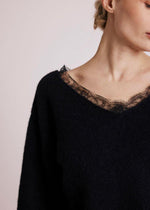 Berenice Arnania Lace Collar Sweater-Hand In Pocket