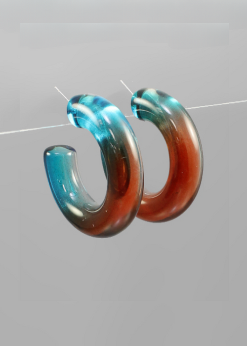 Ellie Two Tone Resin Hoops-Hand In Pocket