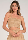 Elan Nikki Crop Top - Taupe ***FINAL SALE***-Hand In Pocket