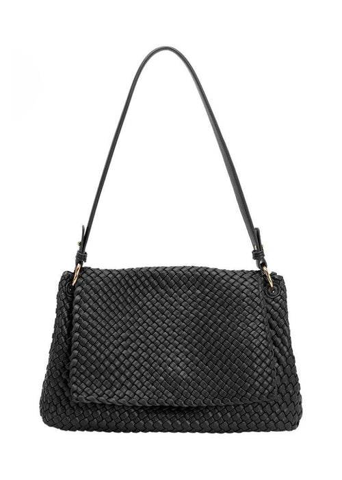 Natalia Black Shoulder Bag- Black-Hand In Pocket