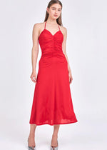 Sophie Halter Ruched Maxi Dress-Hand In Pocket