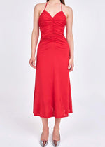 Sophie Halter Ruched Maxi Dress-Hand In Pocket