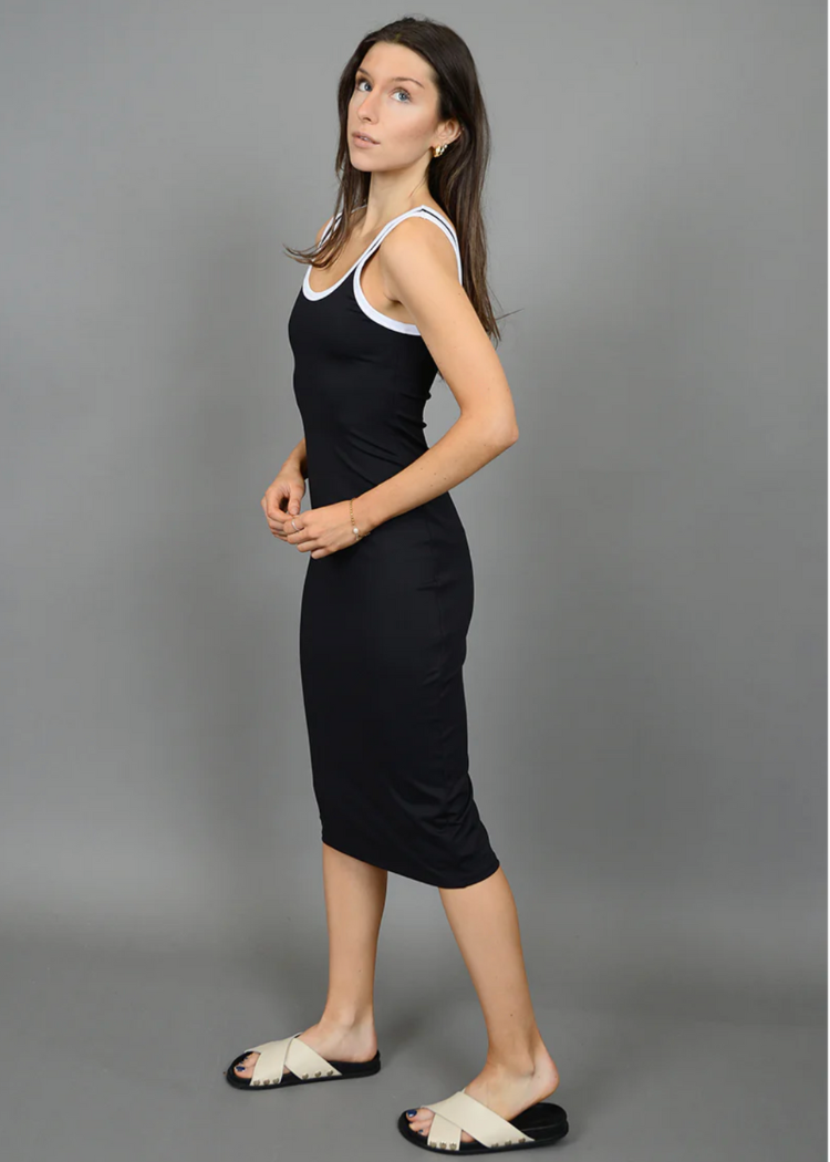 RD Style Tanith Tank Midi Dress - Black-Hand In Pocket