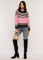 Heartloom Edith Sweater- Peony-Hand In Pocket