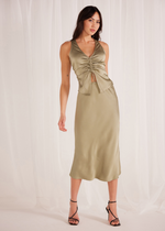 Mink Pink Sonia Drawstring Cami w/ Skirt Set - Sage ***FINAL SALE***-Hand In Pocket