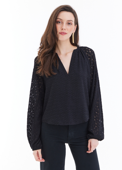 Lanly Blouse - Black ***FINAL SALE***-Hand In Pocket