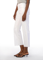 Meg High Rise Fab Ab Raw Hem Denim-Optic White-Hand In Pocket