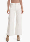 Meg High Rise Fab Ab Raw Hem Denim-Optic White-Hand In Pocket