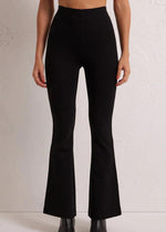 Z Supply Do It All Flare Pant- Black-Hand In Pocket