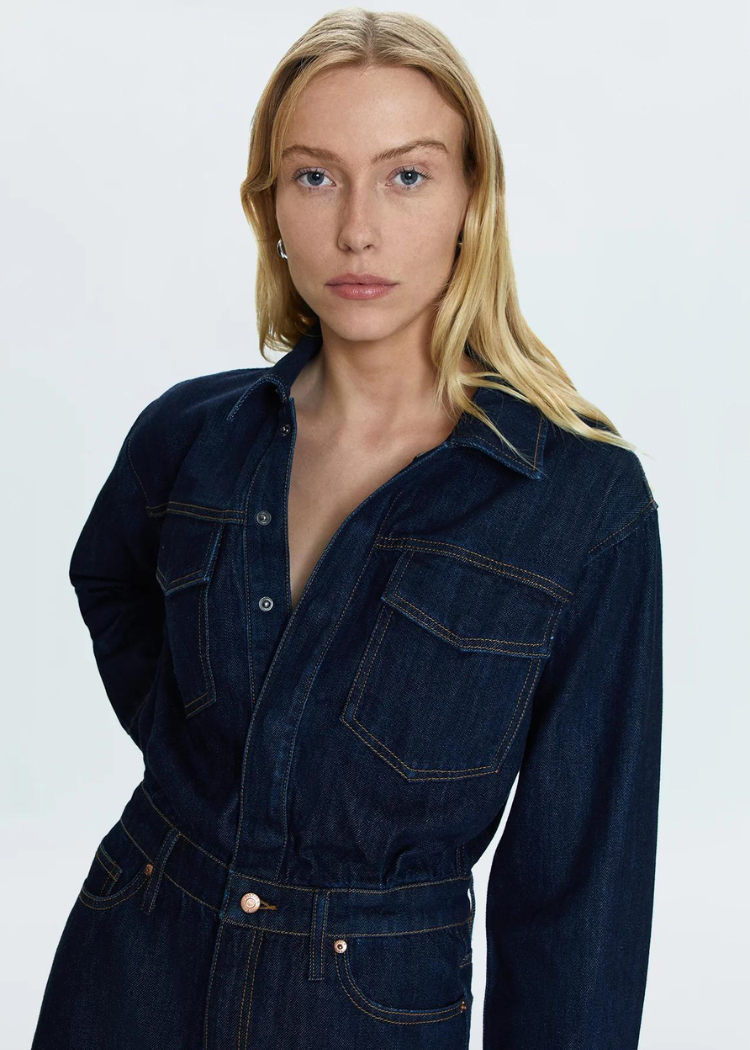 Pistola Nina Denim Mini Dress-IGGY-Hand In Pocket