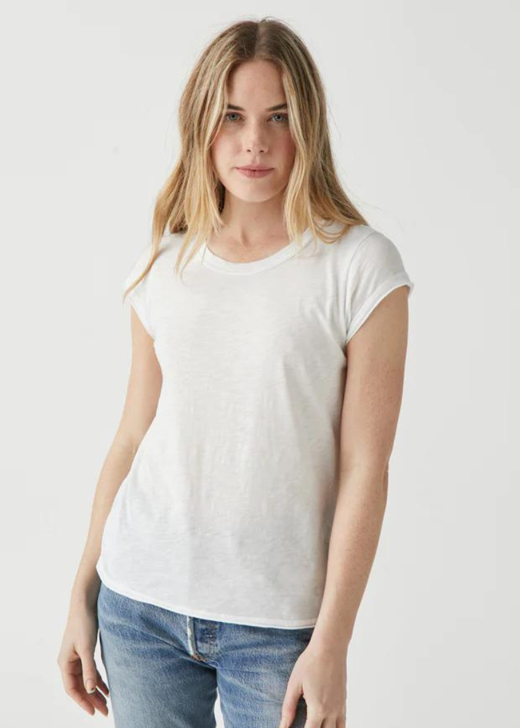 Michael Stars Trudy Crew Tee - White-Hand In Pocket