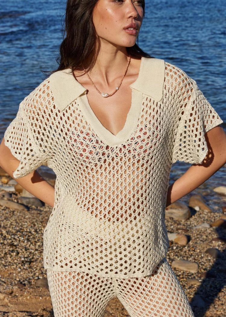 Minkpink Balmy Crochet Knit Top - Cream ***FINAL SALE***-Hand In Pocket