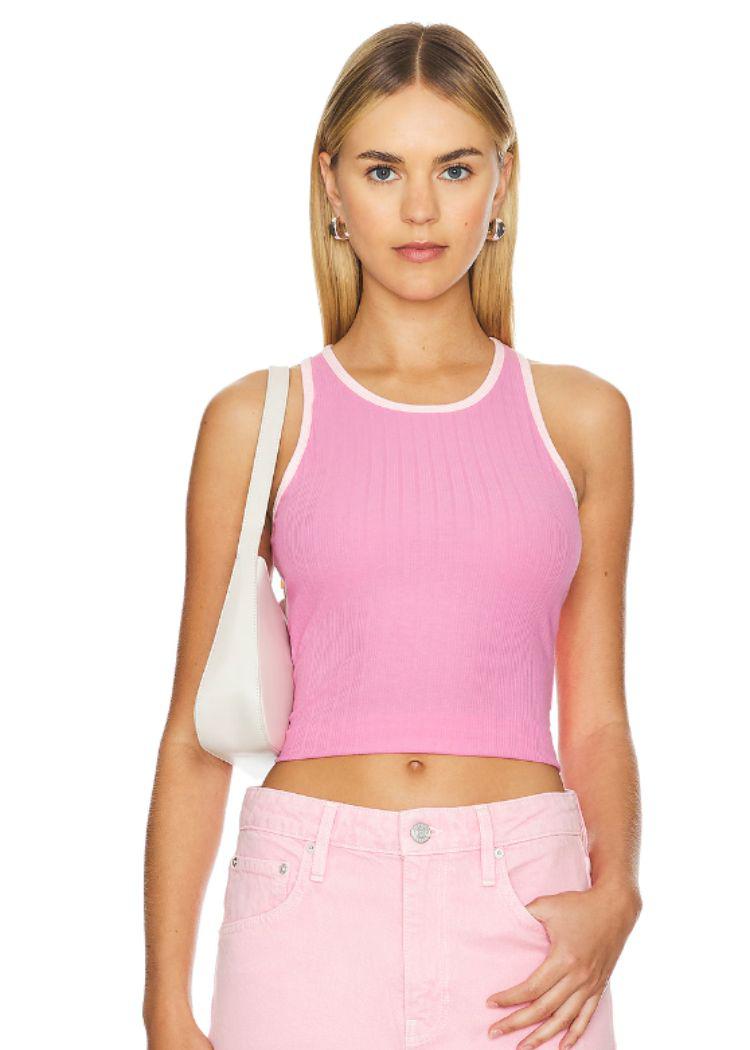 MINKPINK Ziva Contrast Tank- Pink ***FINAL SALE***-Hand In Pocket