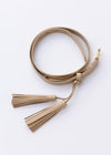 Cleobella Tassel Leather Belt - Ivory-Hand In Pocket