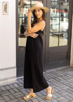 Bobi Square Neck Cami Wide Leg Jumpsuit ***FINAL SALE***-Hand In Pocket