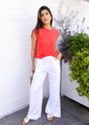 RD Style Sam Pull On Pants - White ***FINAL SALE***-Hand In Pocket