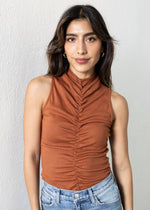 Michael Stars Monet Ruched Tank-Toffee ***FINAL SALE***-Hand In Pocket