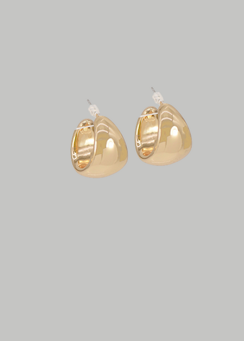 Wide Chunky Metal Hoops-Gold-Hand In Pocket