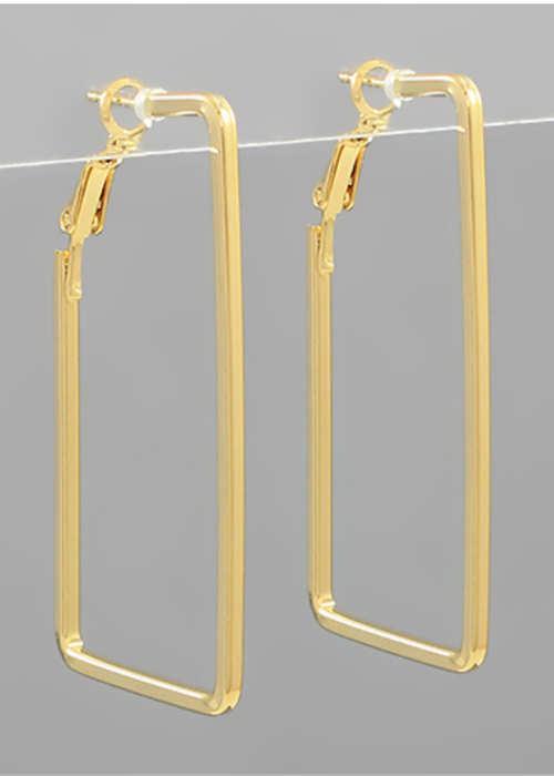 Alanna Rectangle Hoops-Hand In Pocket