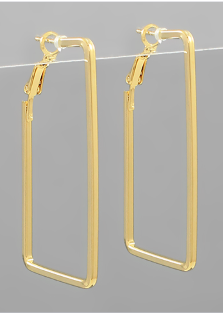 Alanna Rectangle Hoops-Hand In Pocket