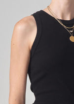 Citizens of Humanity Isabel Rib Tank- Black-Hand In Pocket