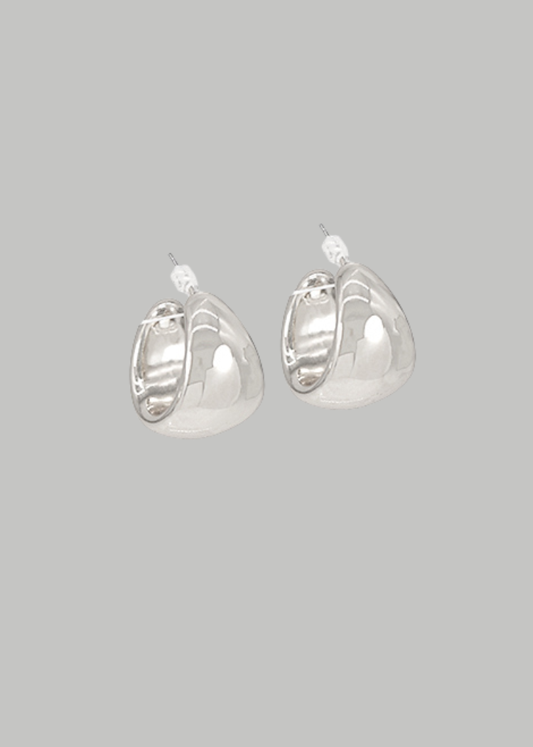 Wide Chunky Metal Hoops-Silver-Hand In Pocket