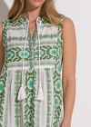 Elan Stacy Embroidered Maxi Dress- White Green-Hand In Pocket