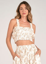 Elan Lina Crop Tank - Beige Lima ***FINAL SALE***-Hand In Pocket