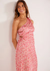 MINKPINK Alina One Shoulder Midi Dress - Pink Floral ***FINAL SALE***-Hand In Pocket