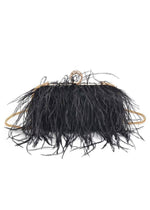 Harlow Feather Evening Bag: Black-Hand In Pocket