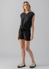 Sanctuary Always Linen Short - Black ***FINAL SALE***-Hand In Pocket