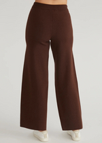 525 Miranda Wide Leg Pant- Shaved Chocolate-Hand In Pocket