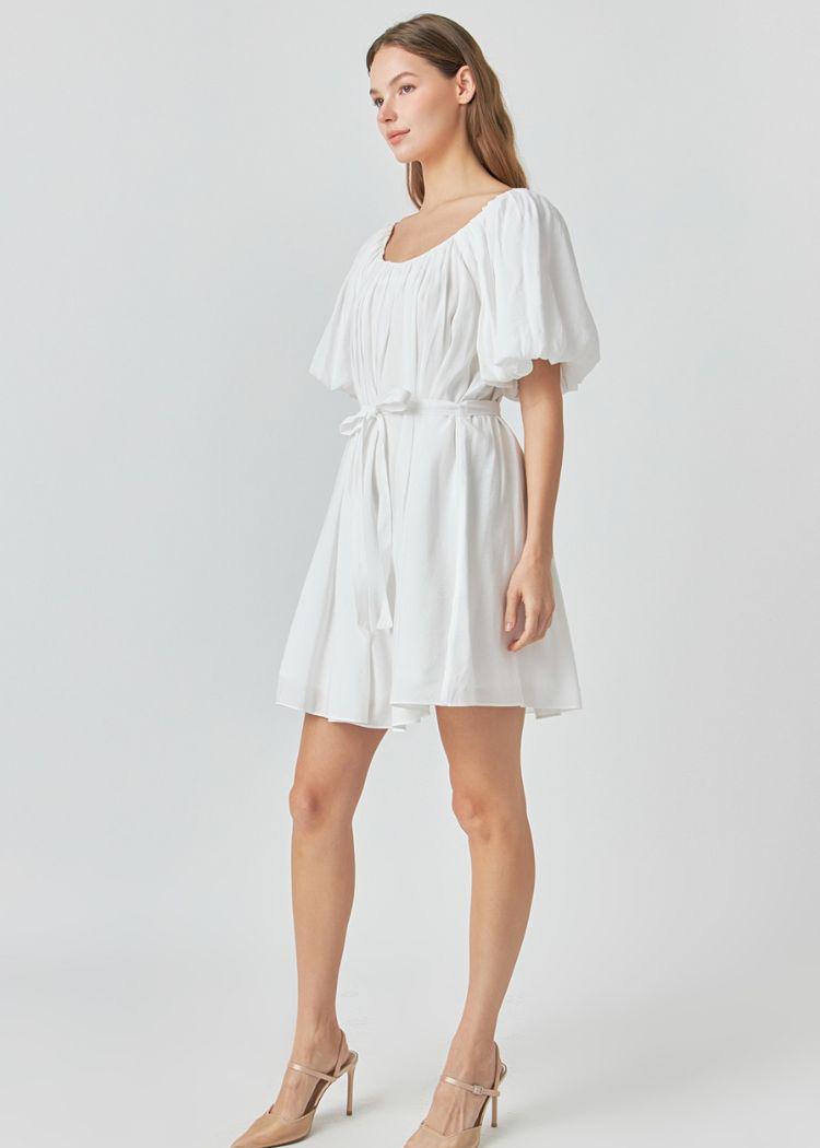 Eloise Pleated Puff Sleeve Dress ***FINAL SALE***-Hand In Pocket