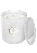 Voluspa Suede Blanc 5 Wick Hearth Candle-Hand In Pocket