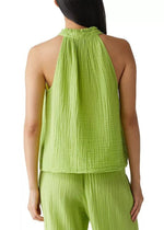 Michael Stars Viola Split Neck Tank- Lettuce-Hand In Pocket