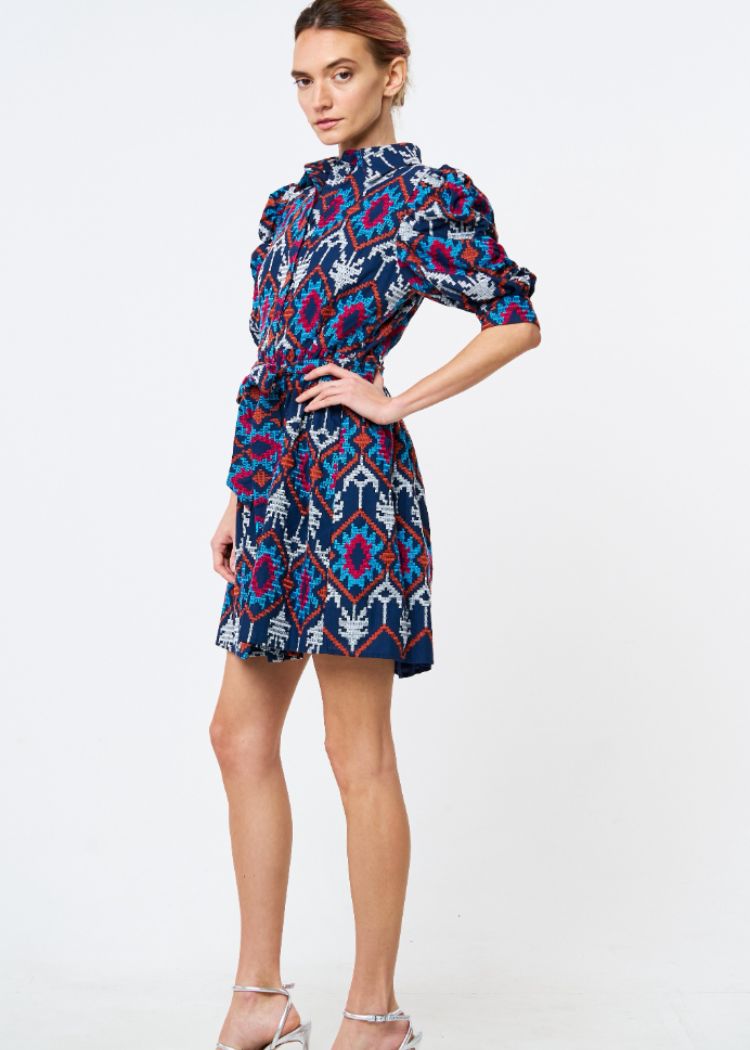 Ciebon Bethany Embroidered Mini Dress- Navy ***FINAL SALE***-Hand In Pocket