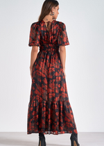 Elan Elaine Floral Dress- Red ***FINAL SALE***-Hand In Pocket