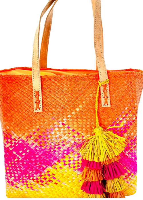 Holden Ombre Straw Handbag with Tassel Charm Embellishment ***FINAL SALE***-Hand In Pocket