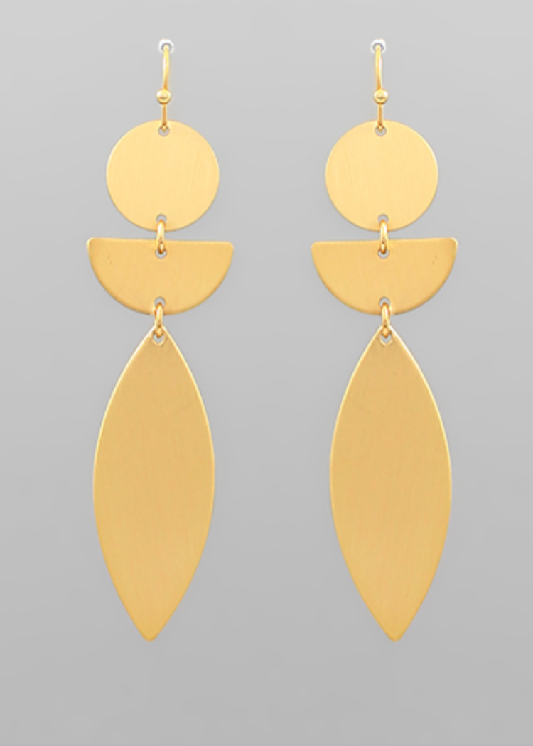 Callie Linked Disk Wedge Earring-Hand In Pocket