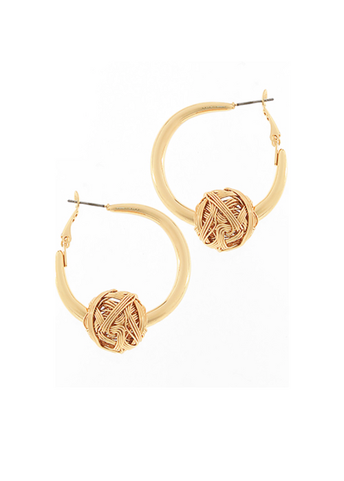 Bird Ball Accent Hoops-Hand In Pocket