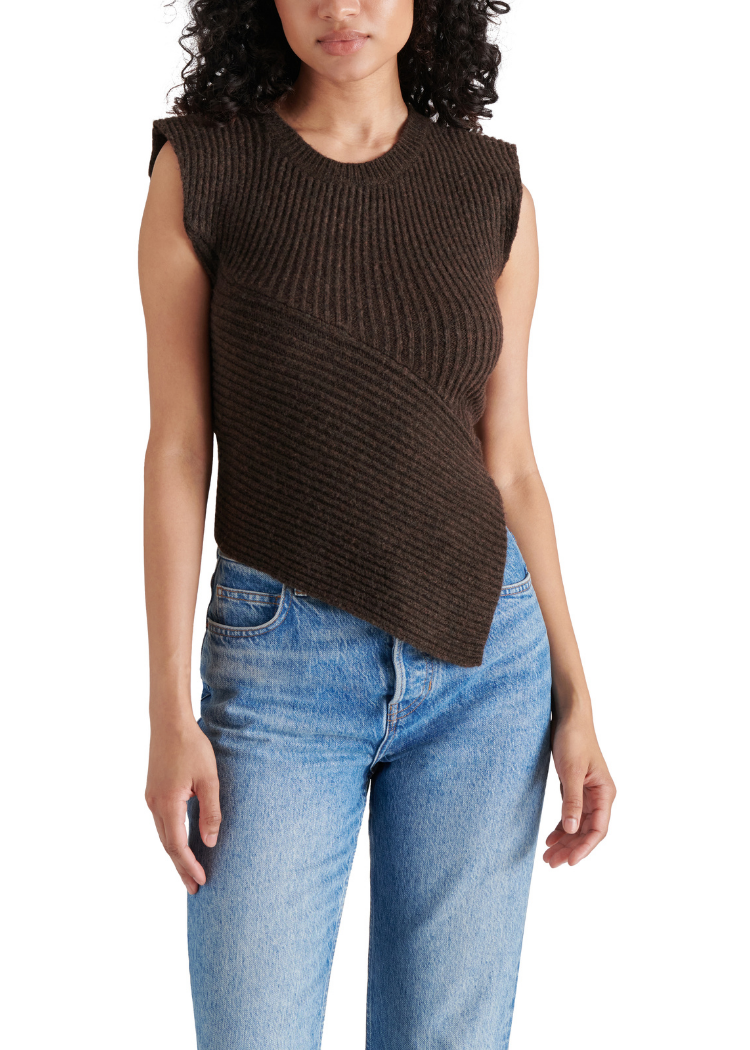 Steve Madden Jaylin Sweater- Chestnut-Hand In Pocket